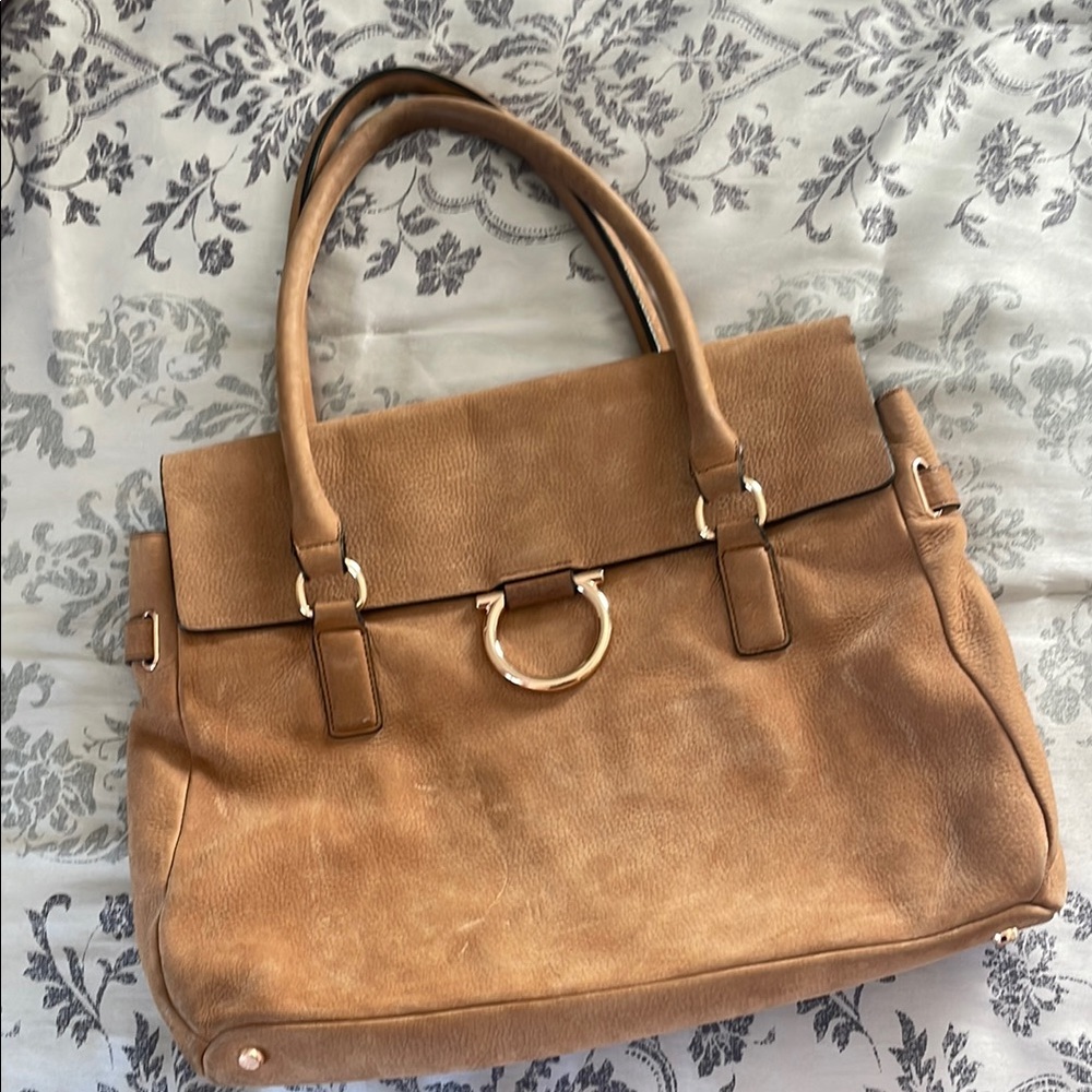 Suede Tan Leather Tote Bag